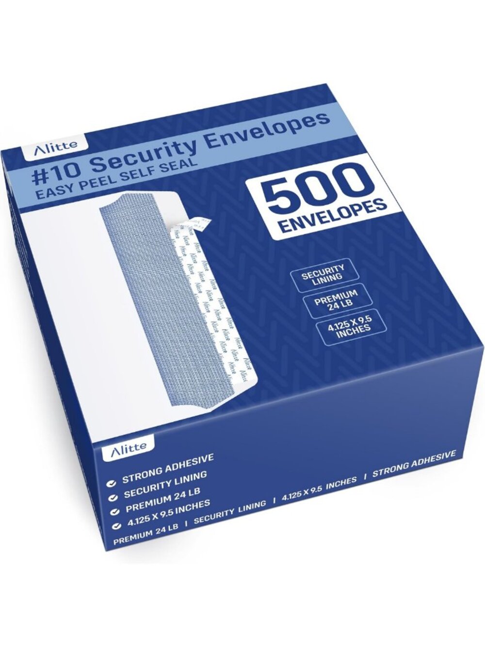 Self-Seal Security Envelopes 500 Count | Letter Size, Windowless, Tinted, White